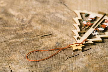 wood shavings on a wooden background