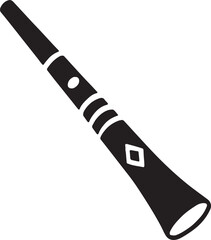 Silhouette of didgeridoo, ideal for music, instrument, and cultural vector design projects.