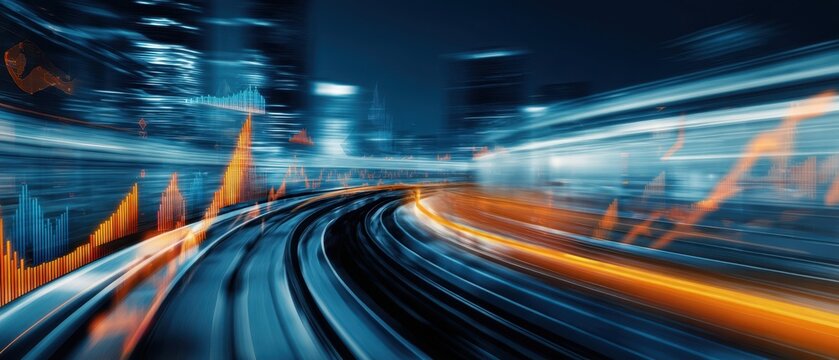 The Dynamic Flow of Financial Data in a Modern Urban Landscape