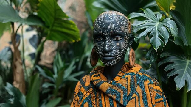 shipibo-konibo patterned dress peruvian attire video zoom out