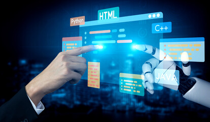 AI artificial intelligence assists software development through smart coding tools, virtual assistant debugging, and intelligent automation in digital product creation. Vouch