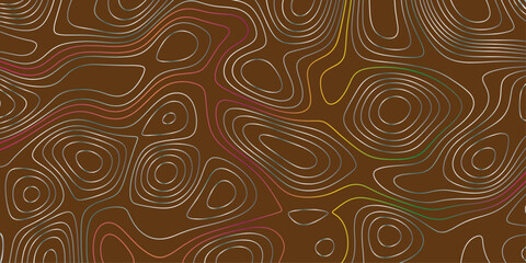 Topographic map lines background. Abstract vector illustration World Map Vintage Old-Style. Wave Lines Abstract Gradient Background