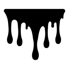 Black Paint Dripping Design Element on a White Background, Graphic Design