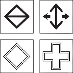 Fototapeta premium Geometric Shapes and Arrows Symbols Set