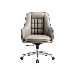 Elegant Office Chair in Neutral Tones with Quilted Back Design for Modern Workspaces and Home Offices Interior Decor