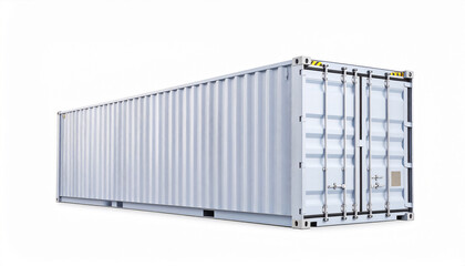 Sea container on white background, with space for text