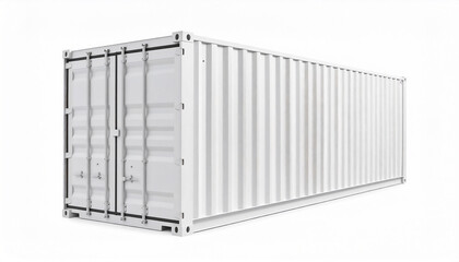 Sea container on white background, with space for text
