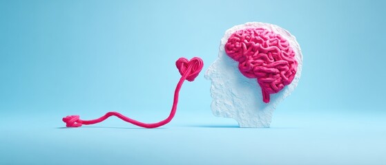 The brain and heart connection illustrated through creative design and vibrant colors.