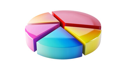 Obraz premium 3D Colorful Pie Chart for Data Analysis 
