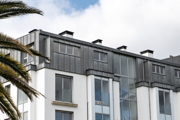 Building with zinc roof