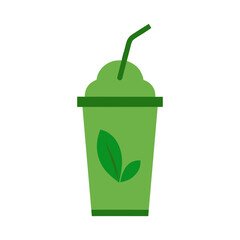 green smoothie eco icon doodle style vector art.