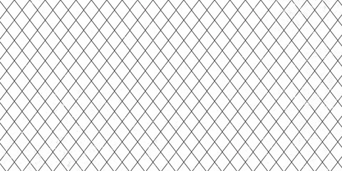 Steel wire chain link fence seamless pattern. Metal lattice with rhombus, diamond shape silhouette.