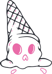 Cute Skull with Party Hat Cartoon – Funny, Halloween, Celebration, Character, Doodle, Hand Drawn, Kids, Playful, Creative, Art, Illustration, Sketch, Minimal, Cute, Party, Festive, Icon, Vector