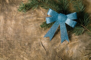 christmas decoration on wooden background
