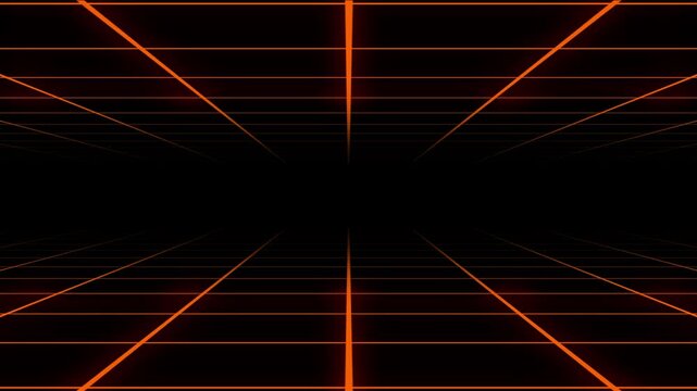 Retro style glowing orange grid ideal for science fiction backgrounds and futuristic design projects with a vintage twist.