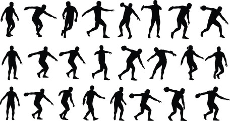 Bowling Silhouettes, Bowling Player Poses, Bowling Ball Throwing, Bowling Sport Action, Bowling Game Silhouettes, Bowling Technique