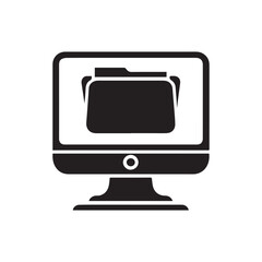 Desktop Monitor with Folder Icon