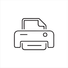 Printer outline icon isolated on white background for printing documents