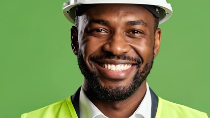 Happy construction worker portrait