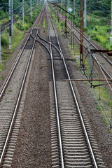 a switch between two railway tracks