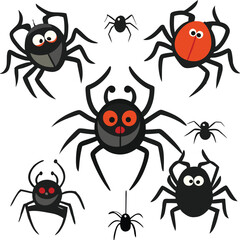 Set of spider, set of insects