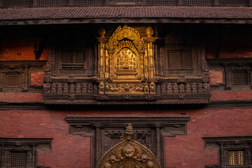 Fototapeta premium Exploring Patan Durbar Square at Night and Day – A Journey Through Ancient Newar Architecture in Nepal