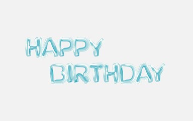 Blue 'Happy Birthday' Balloon Text