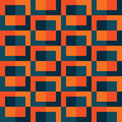 Pattern created from orange and blue squares