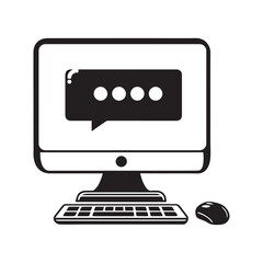 Desktop Monitor with Message Bubble