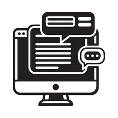 Desktop Monitor with Message Bubble