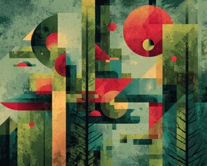 Abstract Geometric Art Inspired by Nature Elements