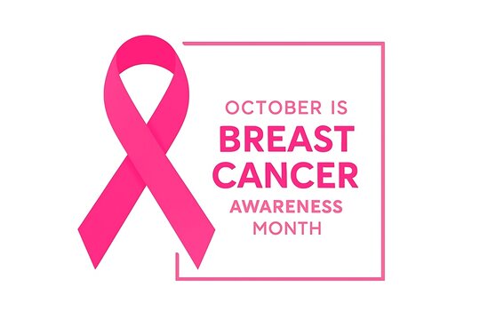 Pink ribbon symbolizes breast cancer awareness month in october