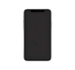Modern Smartphone with Blank Screen for Mockup Isolated on Black Background Represents Mobile Technology and Digital Communication Advances   on a transparent background.