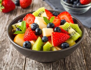 Fresh Fruit Salad in Bowl