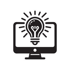 Desktop Monitor with Lightbulb Icon