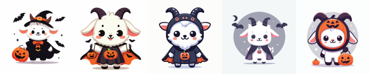 Halloween costume goat vector