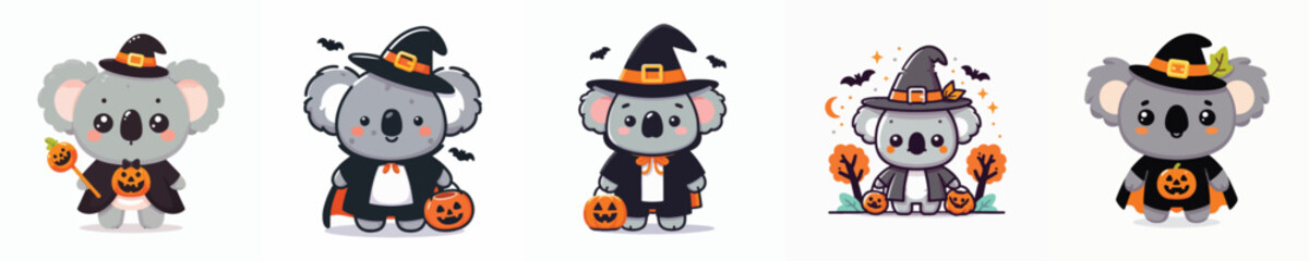 koala vector in Halloween costume