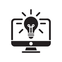 Desktop Monitor with Lightbulb Icon