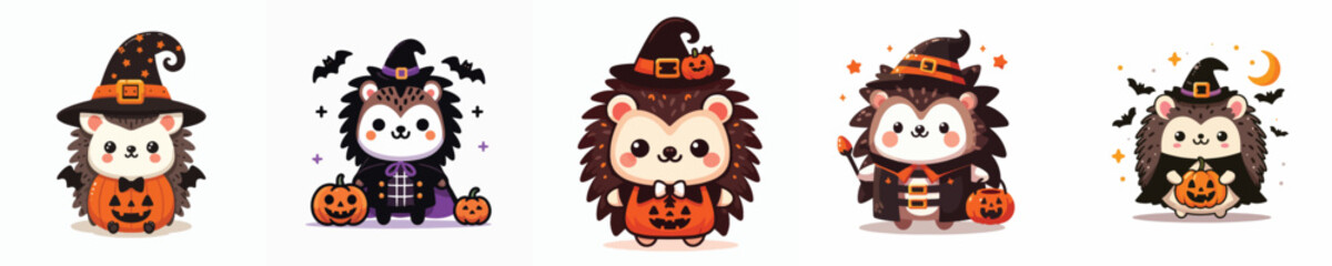 hedgehog vector in Halloween costume
