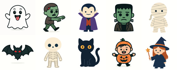 Obraz premium vector set halloween icons 4