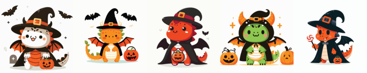dragon vector in Halloween costume