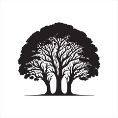 Fototapeta premium trees group vector silhouette clip art logo design illustration