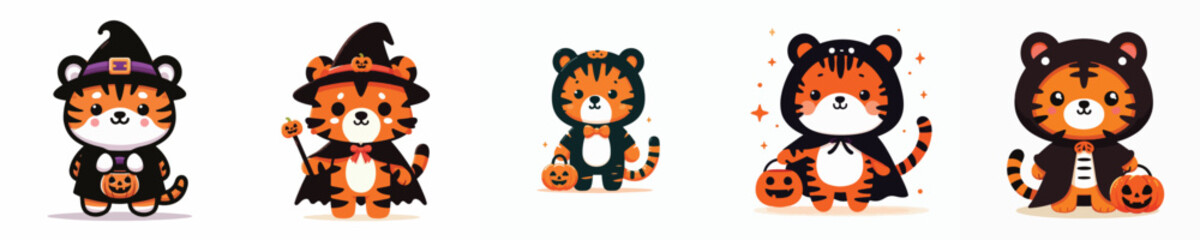 tiger vector in Halloween costume