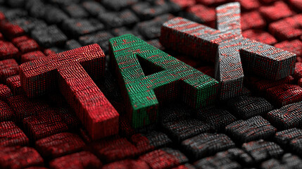 Abstract Tax Art: Textured Cubes for Finance Concepts