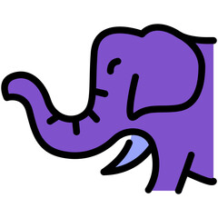 elephant filled line icon