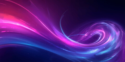 An abstract purple fractal background with a bright flowing wave pattern