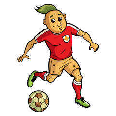 boy playing soccer