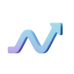 3D Arrow Ascending with Gradient on Black Background Representing Growth and Success in Business and Investment Trending Upwards