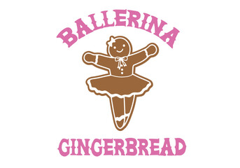 ballerina gingerbread illustration hand drawn, christmas dance class, ballet class, holiday, christmas decoration, christmas, animal, card, cartoon, vector, design, illustration, happy, cute, deer, re