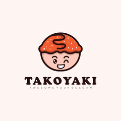 takoyaki vector logo simple attractive colors
